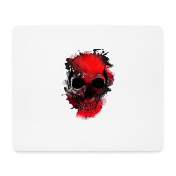 Rotes Schädel-Splash Artwork - Mousepad (Querformat) - Weiß - Vorne