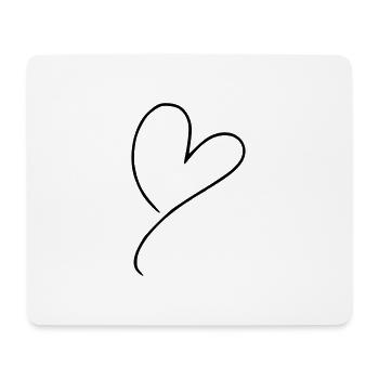 Herz Emoji Skizze - Mousepad (Querformat) - Weiß - Vorne
