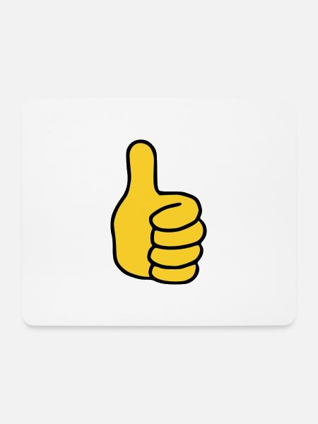 Emoji Daumen hoch Skizze Farbe - Mousepad (Querformat) - Weiß