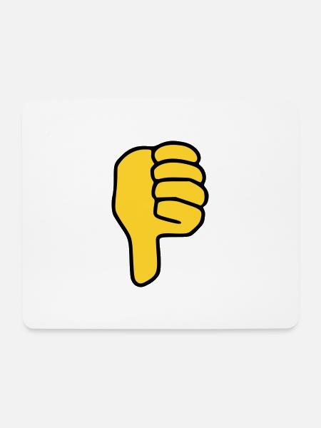 Emoji Daumen runter Skizze Farbe - Mousepad (Querformat) - Weiß