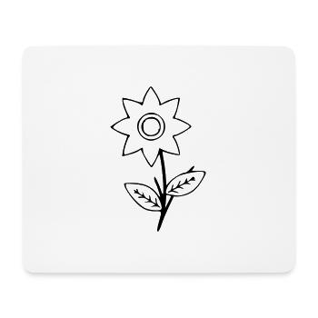 Blume Zeichnung Natur Skizze schwarz - Mousepad (Querformat) - Weiß - Vorne