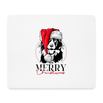 Père Noël Border Collie joyeux Noël chiens Wilsigns - Tapis de souris (format paysage) - blanc - Devant