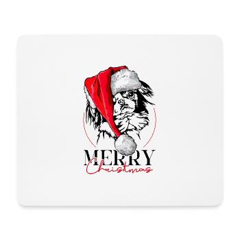 Père Noël Japon menton joyeux Noël chiens Wilsigns - Tapis de souris (format paysage) - blanc - Devant