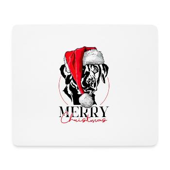 Santa Labrador Retriever Merry Christmas Wilsigns - Mouse Pad (horizontal) - white - Front
