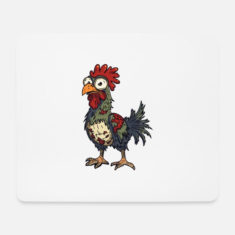 Hahn Halloween Lustig Zombie - Mousepad (Querformat) - Weiß