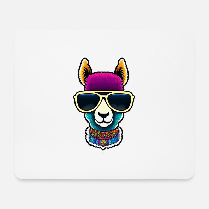 cute lama - Mousepad (Querformat) - Weiß