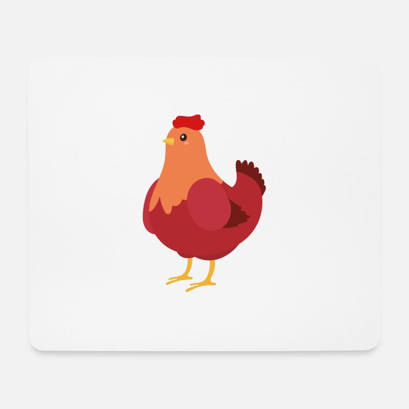Henne - Mousepad (Querformat) - Weiß