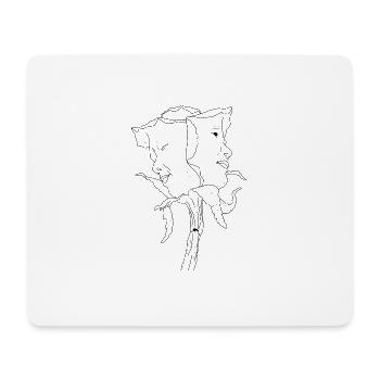Rose a visage - Tapis de souris (format paysage) - blanc - Devant