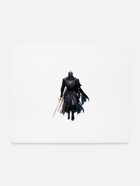 Dunkler Kreuzritter-Krieger - Mousepad (Querformat) - Weiß