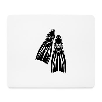 Geräteflossen Taucher Tattoo Logo Style - Mousepad (Querformat) - Weiß - Vorne