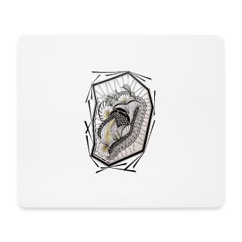 Zentangle flower heart in frame - Mouse Pad (horizontal) - white - Front