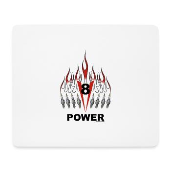 v8 - Mousepad (Querformat) - Weiß - Vorne