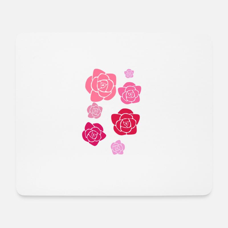 Rosen, Blumen,illustration,Rose - Mousepad (Querformat) - Weiß