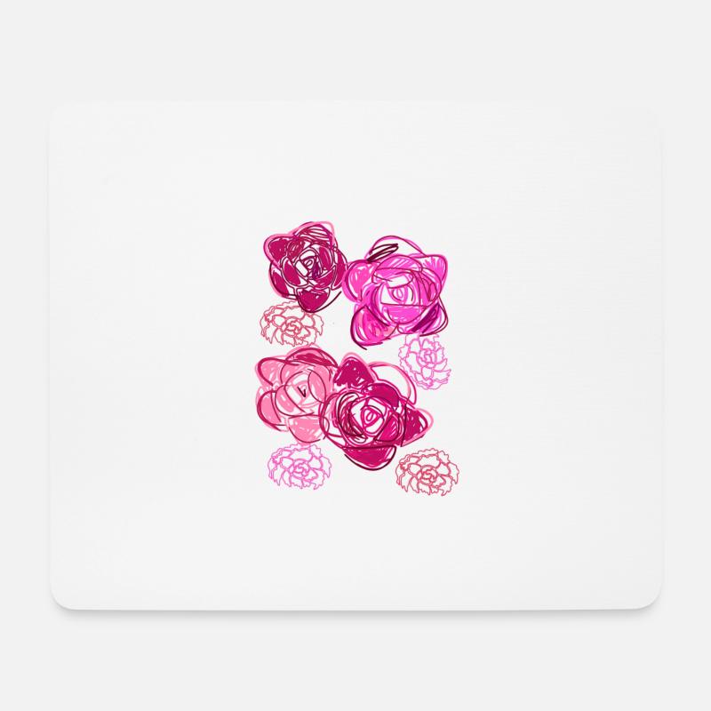 Rosen, Blumen,illustration,Rose - Mousepad (Querformat) - Weiß