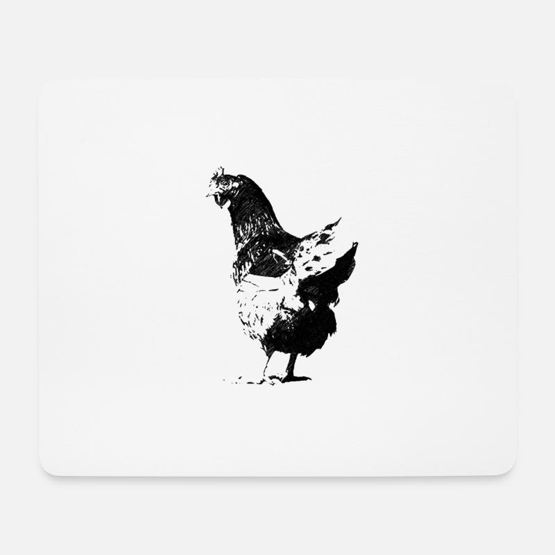 huhn - Mousepad (Querformat) - Weiß