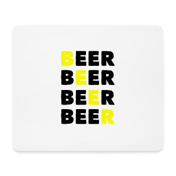 Bier Bier Bier Bier - Mousepad (Querformat) - Weiß - Vorne