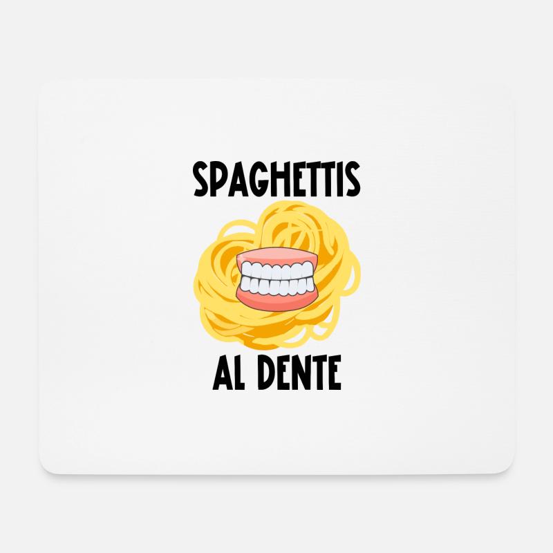spaghettis al dente - Tapis de souris (format paysage) - blanc