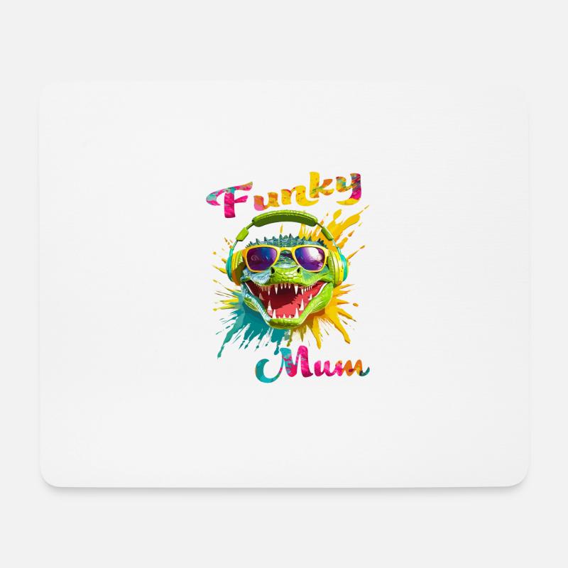 Funky Mum. birthday, mother's day. Crocodile - Mouse Pad (horizontal) - white