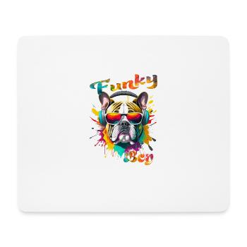Funky Boy Bouledogue - Tapis de souris (format paysage) - blanc - Devant