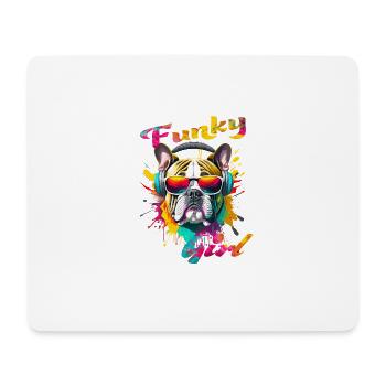 Funky Bulldog Girl - Mouse Pad (horizontal) - white - Front