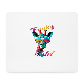 Funky Girl Giraffe - Mouse Pad (horizontal) - white - Front