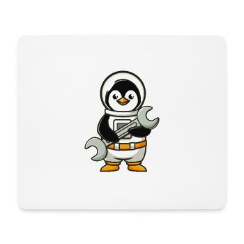 Astronaute Pingouin avec une clé à molette - Tapis de souris (format paysage) - blanc - Devant