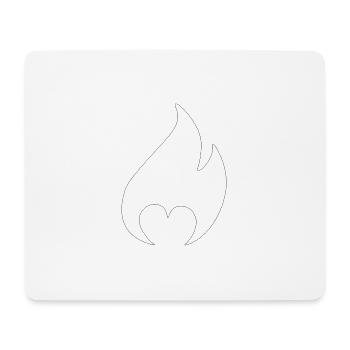 Flame with heart - Mouse Pad (horizontal) - white - Front