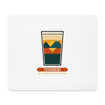 Feierabend im Glas – Sonnenuntergang - Mousepad (Querformat) - Weiß - Vorne