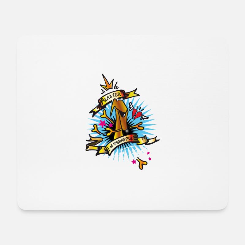 master of desaster white - Mousepad (Querformat) - Weiß