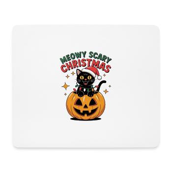 Meowy Scary Christmas Cat - Mouse Pad (horizontal) - white - Front