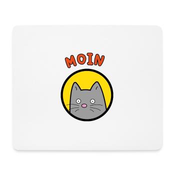 Moin Katze für Katzenfans die Moin sagen wollen - Mousepad (Querformat) - Weiß - Vorne