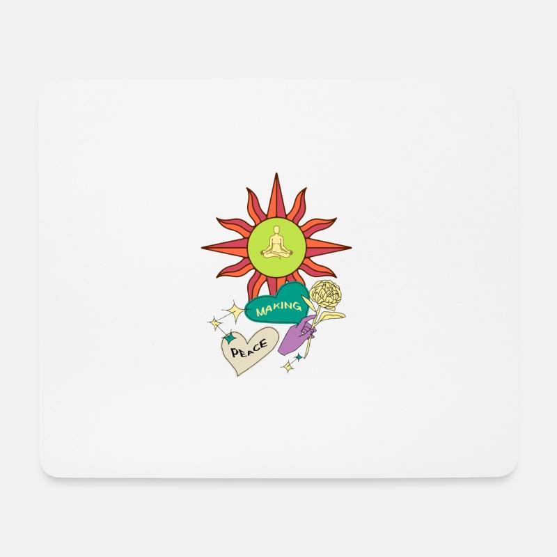 Peace making love, shirt, t-shirt, sweater timeless - Mouse Pad (horizontal) - white