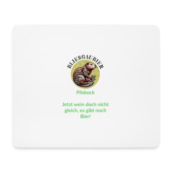 Pilsbock Biber Bier Humor Shirt - Mousepad (Querformat) - Weiß - Vorne