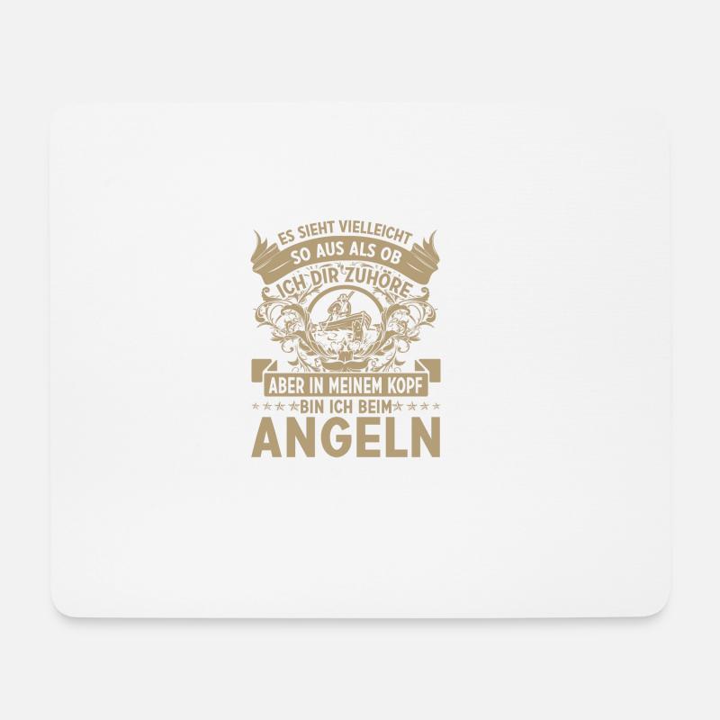 Angeln - Mousepad (Querformat) - Weiß
