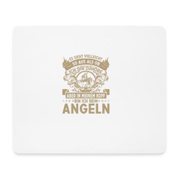Angeln,Sport,Hobby,Leben, Arbeiten,Angel,Fische - Mousepad (Querformat) - Weiß - Vorne