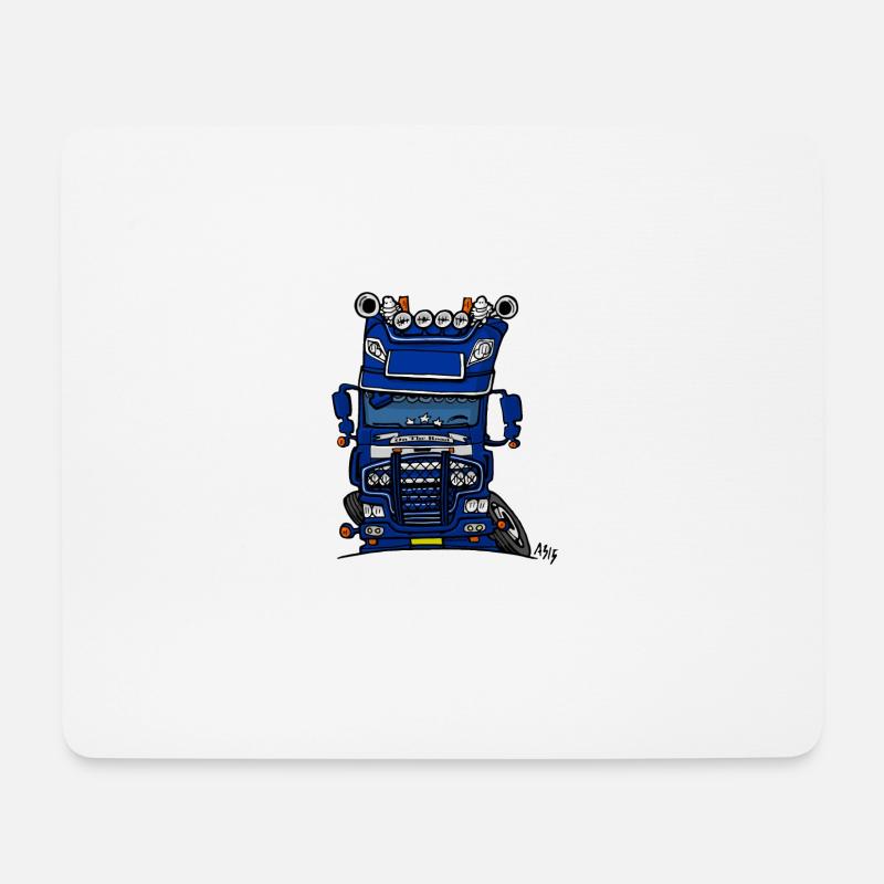 0613 daf fx auf der Straße blau - Mousepad (Querformat) - Weiß