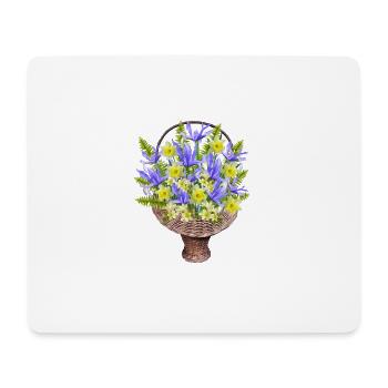 flowers lilies tulips orchids sunflower dahlia ger - Mousepad (Querformat) - Weiß - Vorne
