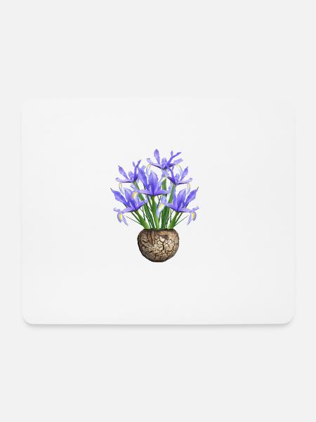 flowers lilies tulips orchids sunflower dahlia ger - Mousepad (Querformat) - Weiß