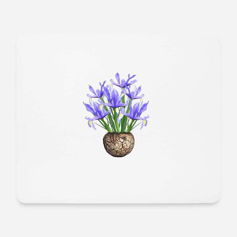 flowers lilies tulips orchids sunflower dahlia ger - Mousepad (Querformat) - Weiß