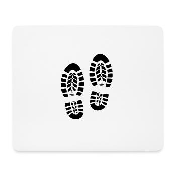 Wandern Hiking Abdruck Schuhabdruck Fußabdruck 1c - Mousepad (Querformat) - Weiß - Vorne