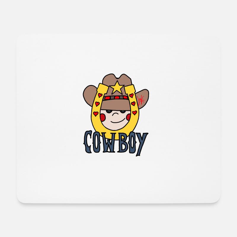 Cowboy - Mousepad (Querformat) - Weiß