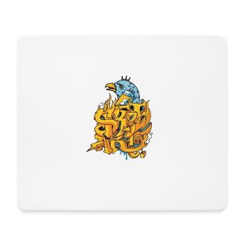Graffiti street art with eagle and crown - Mouse Pad (horizontal) - white - Front