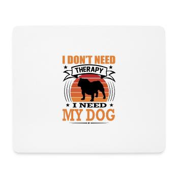 Bulldogge Mein Hund Retro Vintage Hunderasse - Mousepad (Querformat) - Weiß - Vorne