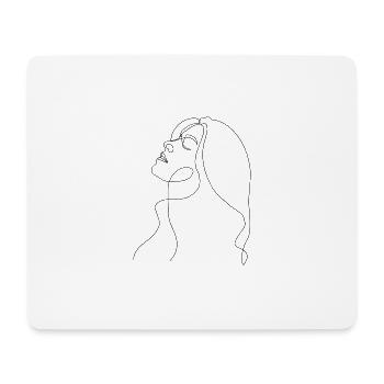 Frau Line Art - Mousepad (Querformat) - Weiß - Vorne