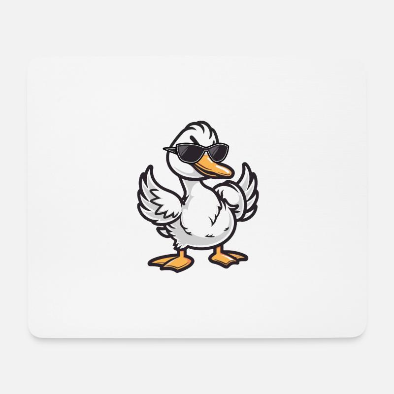 Gans Cool Tier - Mousepad (Querformat) - Weiß