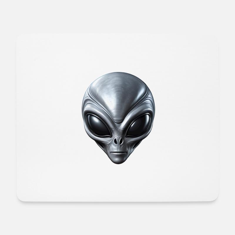 Small Grey Alien Extraterrestrial ET Being - Mouse Pad (horizontal) - white