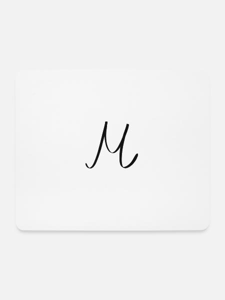 Letter M - Mouse Pad (horizontal) - white