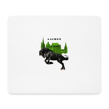 Aachen - Dom - Pferd. - Mousepad (Querformat) - Weiß - Vorne