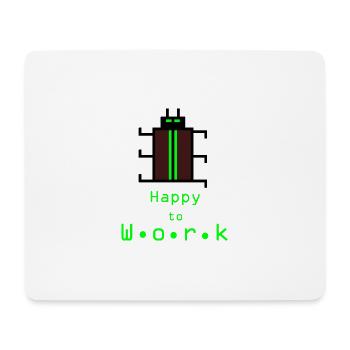 HappyWorkBeetle - Mouse Pad (horizontal) - white - Front