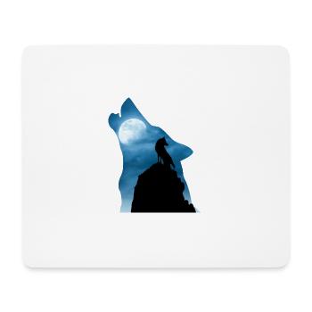 Cooles Wolf T-Shirt, Geschenkidee - Mousepad (Querformat) - Weiß - Vorne